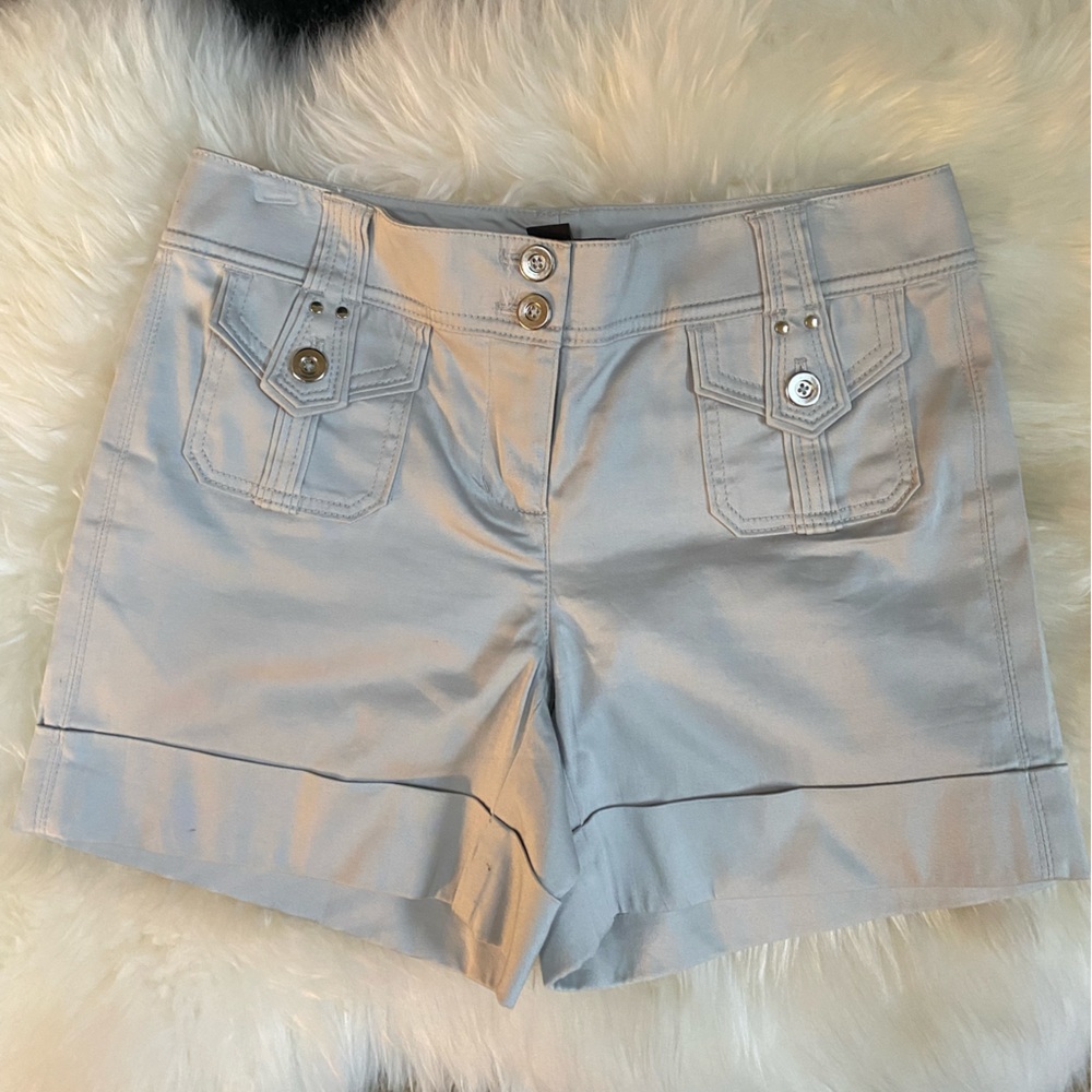 WHBM Tan Shorts with Silver Buttons, Size 2, NWOT
